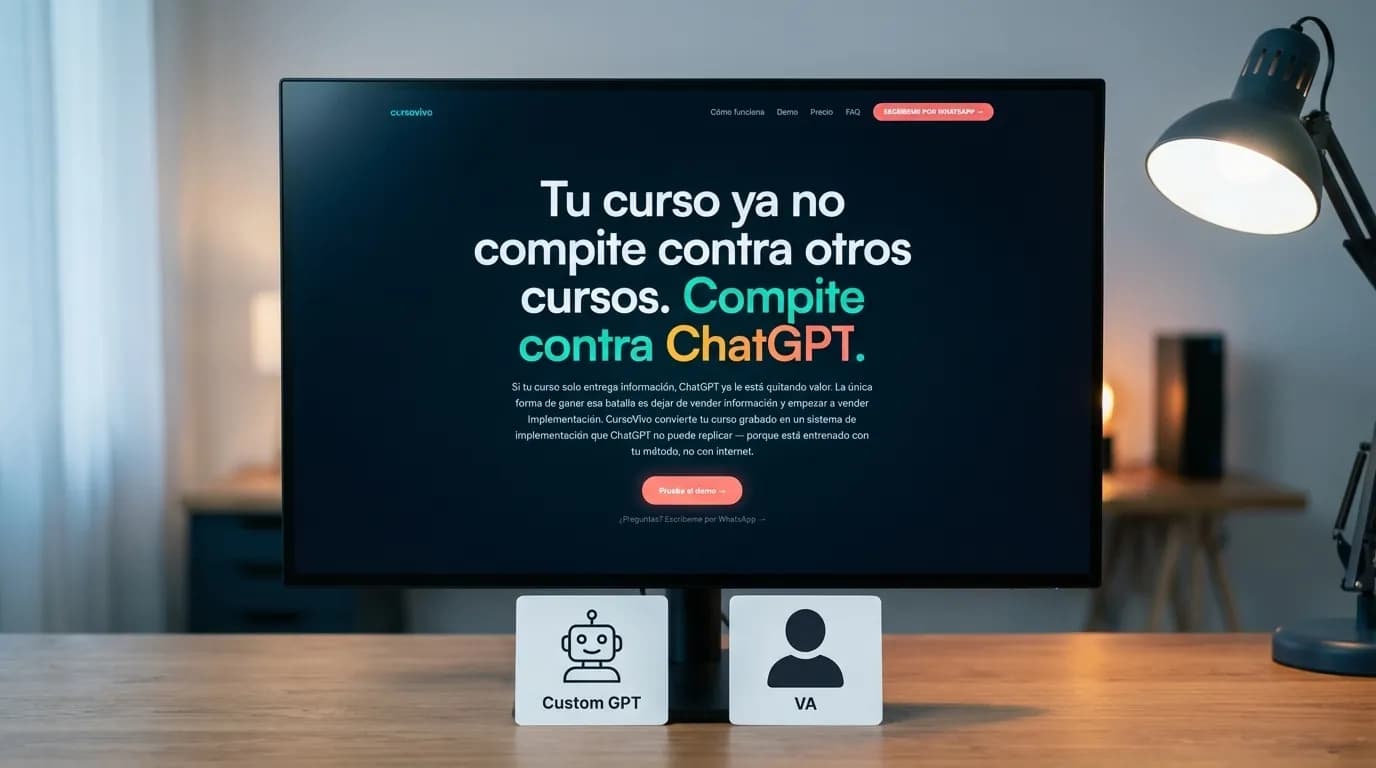 Custom GPT vs asistente virtual para cursos online — vista previa
