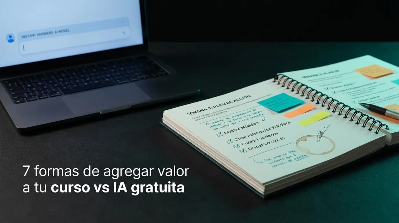7 formas de agregar valor a tu curso vs IA gratuita