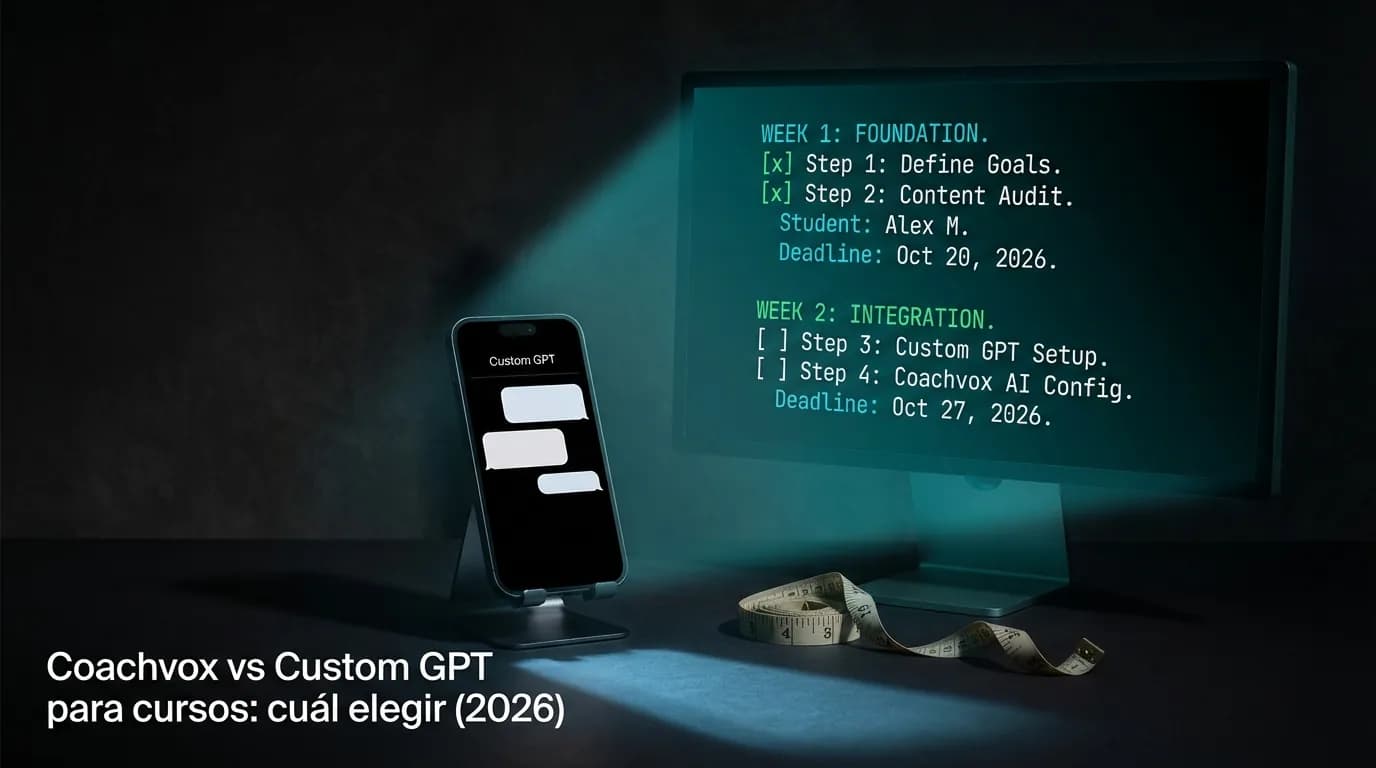Coachvox vs Custom GPT para cursos: cuál elegir (2026)