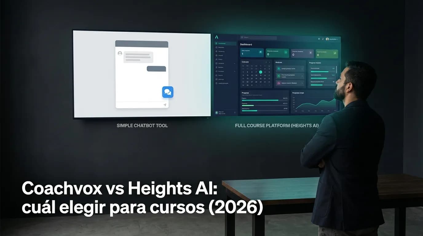 Coachvox vs Heights AI: cuál elegir para cursos (2026)